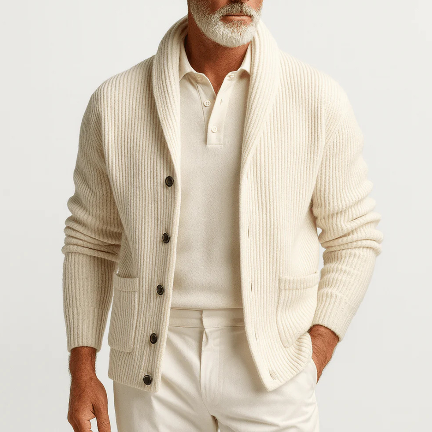 KAIEN|ショールカラー編みカーディガン